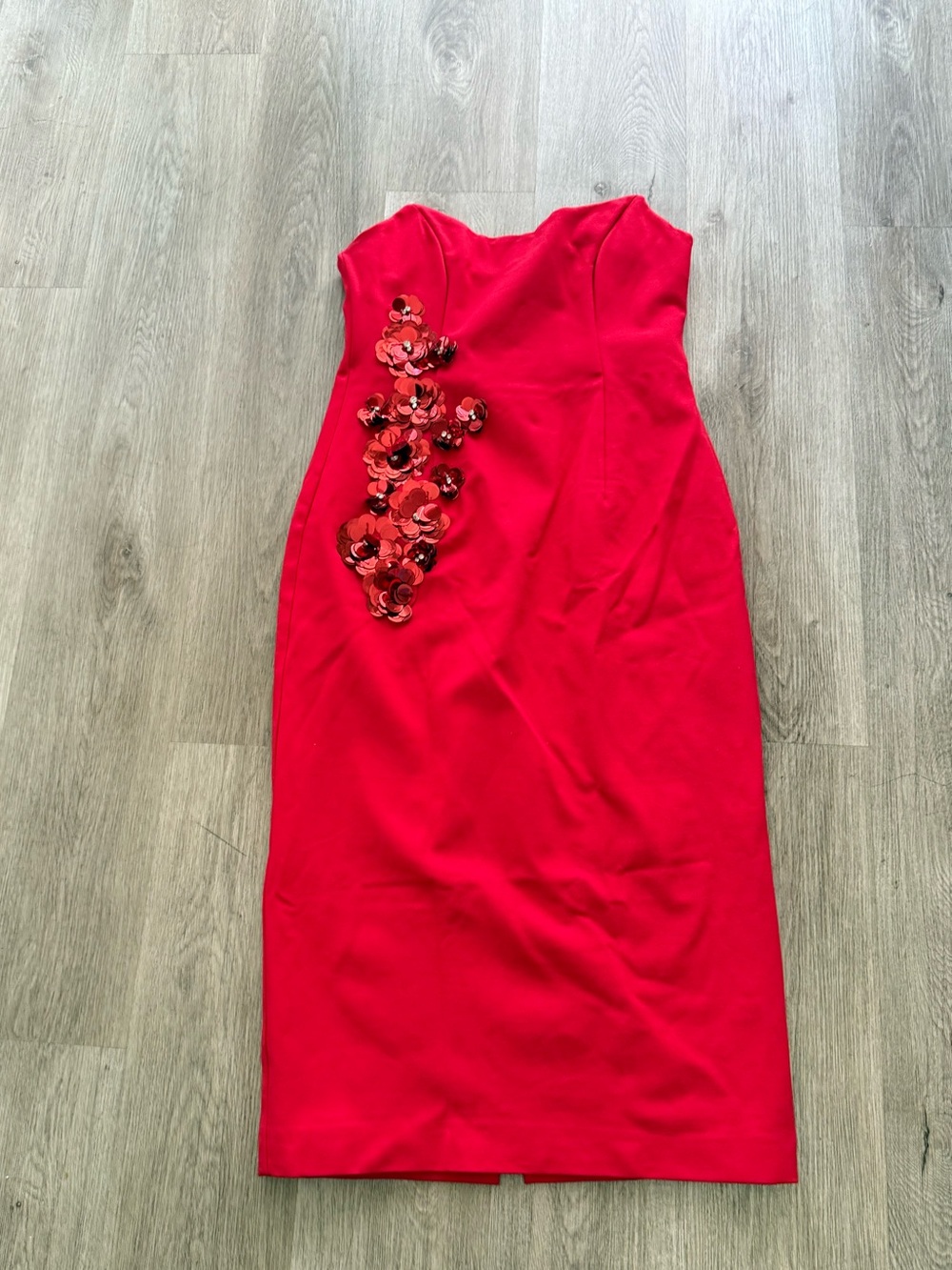 elliatt yasmine red strapless 3d flower detail strapless maxi dresss size XL NEW - Picture 6 of 12